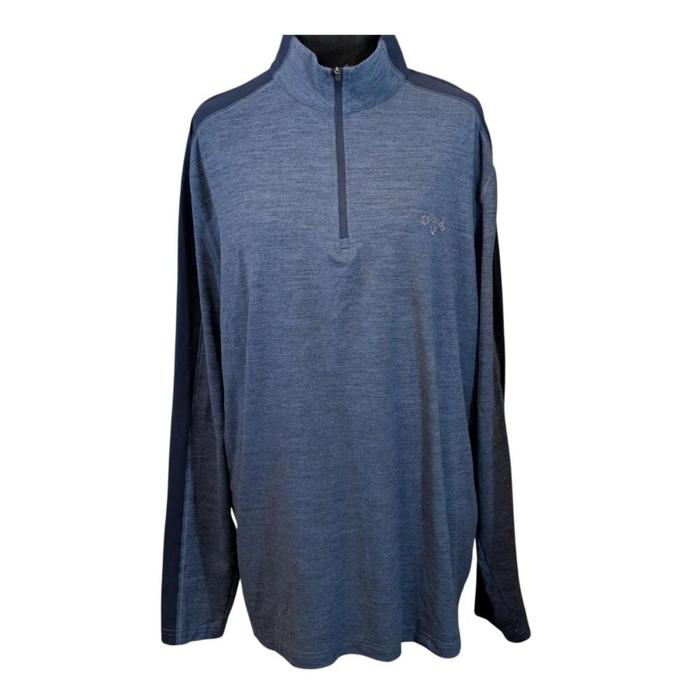 Callaway Golf Opti-Dri Heathered 1/4 Zip Performance Pullover Blue, Men's L